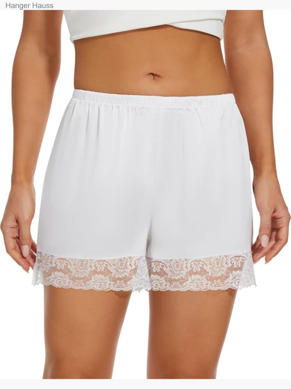 Satin Bloomers Pettipants Slips Under Shorts Lace Hem 4in Inseam Women's